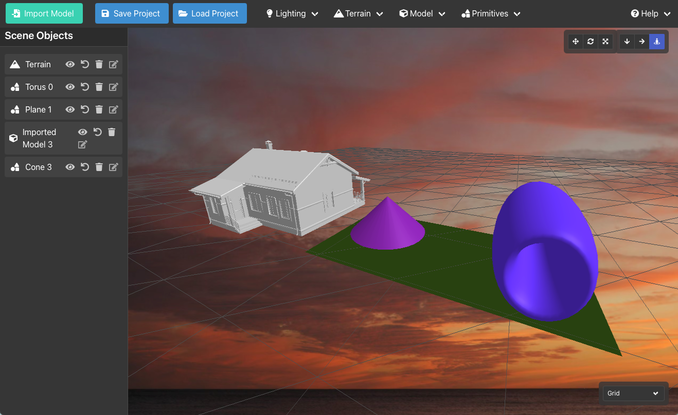 3D Scene Editor - Online 3D Model Viewer and Editor